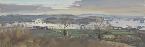 The Somerset Levels in Flood, Looking North from Burrow Hill