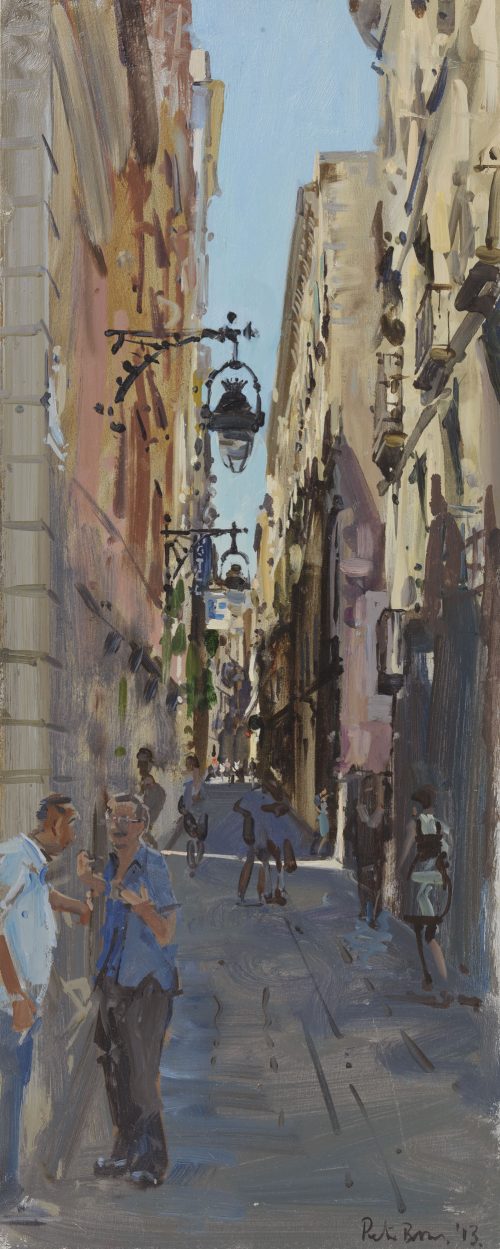 Carrer Nou Sant Fransesc from under the Magnolia on Career Josep Anselm Clave