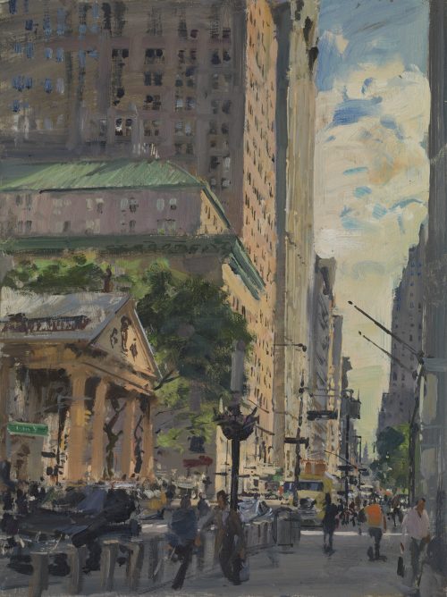 Downtown Broadway, Trinity Church to the Chrysler Building, New York