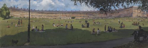Relaxing of Lockdown, The Royal Crescent, Bath, June 2020