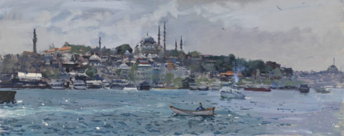 Towards the Fatih Mosque from the Galata Bridge, Istanbul, 2019