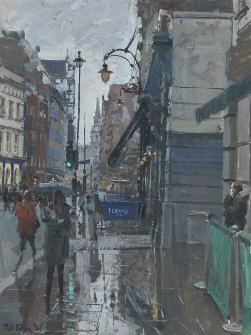 Rain, The Long Acre Pub and St Martin-in-the-Fields