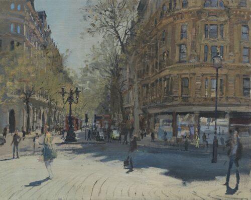 Spring, Northumberland Avenue from Charles I Statue Roundabout