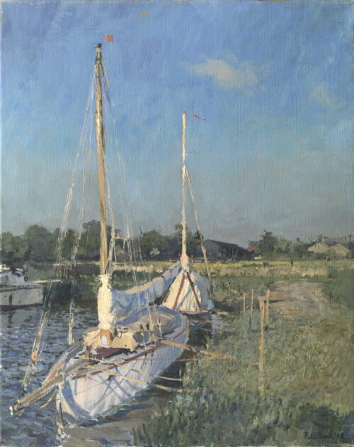 Moored Boats, the Norfolk Broads - just uncovered in the studio and never exhibited