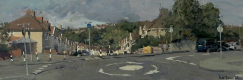 Ravenhill Road and Perrett's Park from the Roundabout, Knowle, September 2023