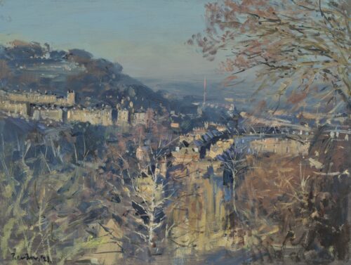 Frosty Spring Morning, Widcombe and Beechen Cliff from the Roof of Crowe Hall, March 2023