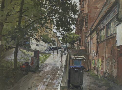 To Renfrew Stree from St George’s Road, Rain