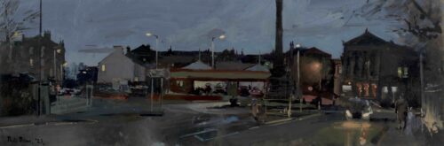 Battlefields: The Monument, The Service centre and Church on the Hill, Late December Afternoon.