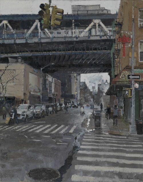 Truck, Rain, Train, Manhattan Bridge, Henry Street