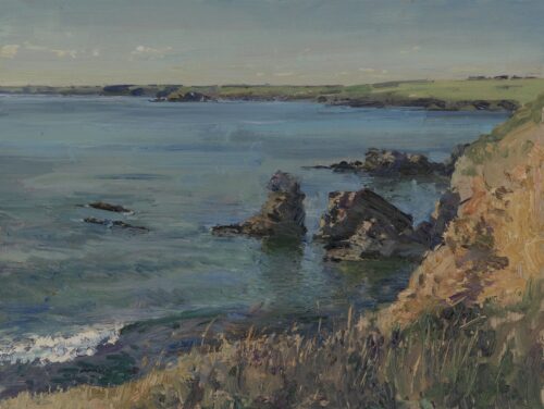 To Burgh Island from above Hope Cove, Late October Afternoon
