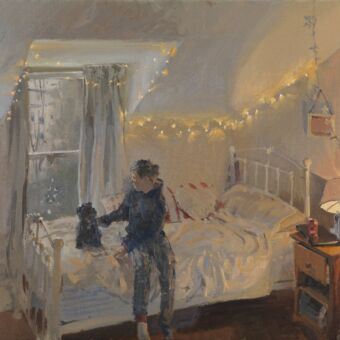 79 Ned and the New Puppy on Ella's Bed, January
