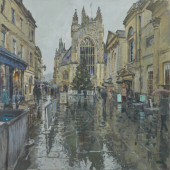 Christmas Tree and Rain, Abbey Courtyard