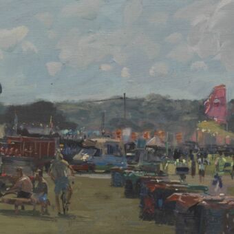 Hot dog van and food delivery, Silver Hayes to Other Stage, Before Public Entry, 2024