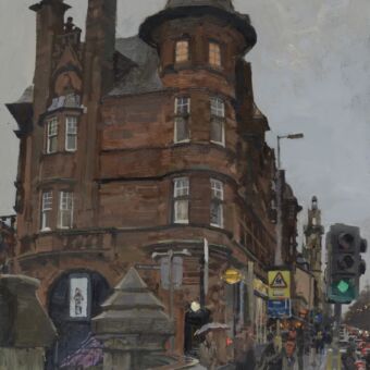 Caledonian Mansions from Kelvinbridge, Rain